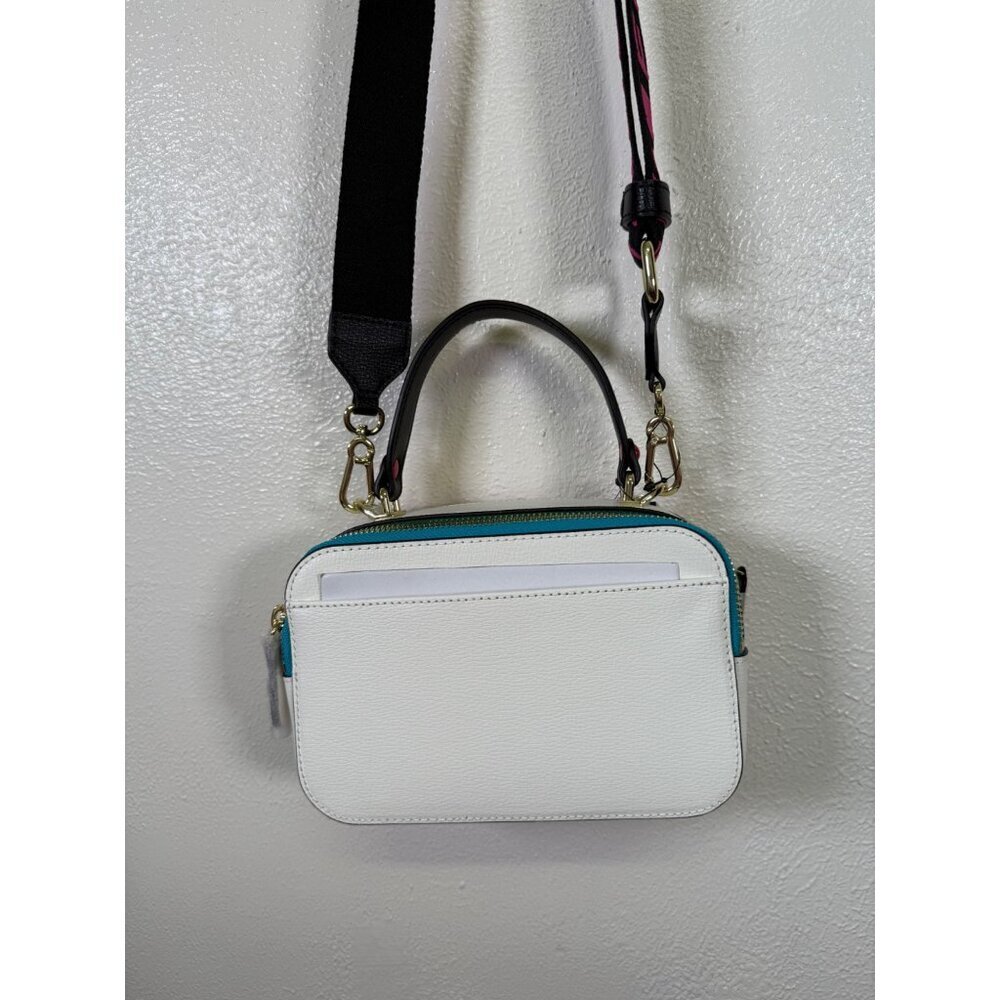 NEW KARL LAGERFELD Simone Rainbow Studded Crossbody Bag White Premium Leather - Picture 8 of 15